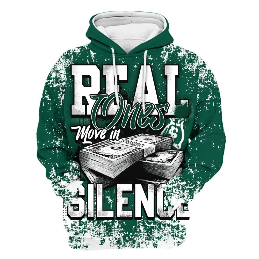 Hoodie To Match Oxidized Green 4s - Move In Silence Money Street Retro All Over Print