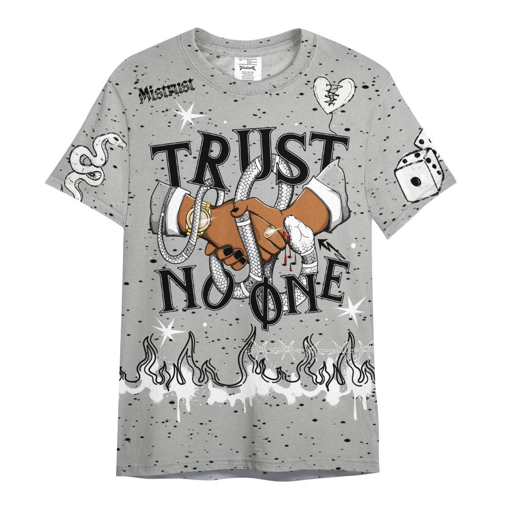 Shirt To Match Retro White Oreo 4s - Trust No One Snake-Bite Doodle Crayon All Over Print