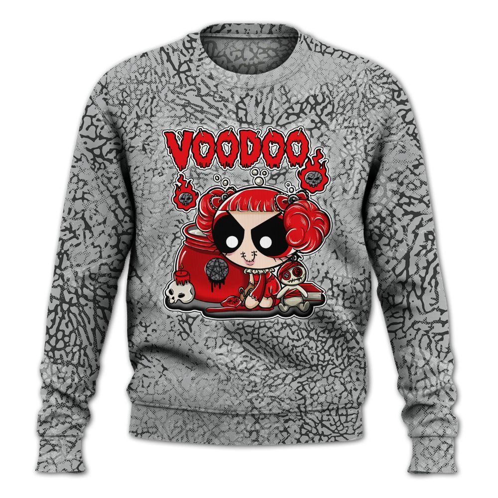 Sweatshirt To Match Cement Grey 3s - Voodooz Heart Grunge All Over Print