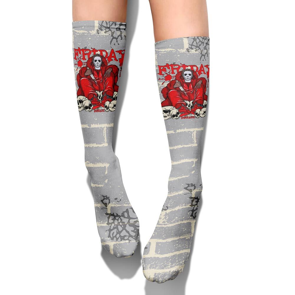 Sock To Match Cement Grey 3s - Friday Halloween Brick