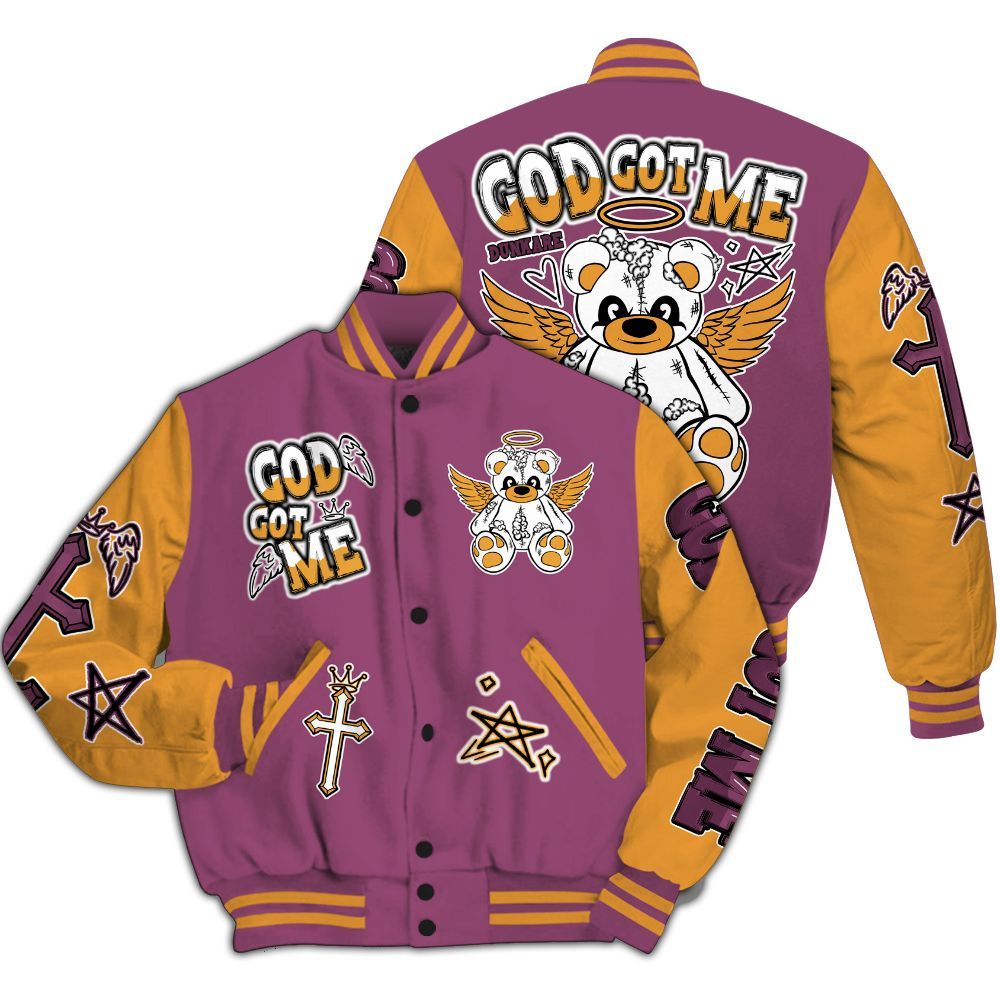 Varsity Jacket To Match High OG Brotherhood 1s - Gods Guides Me Bear All Over Print