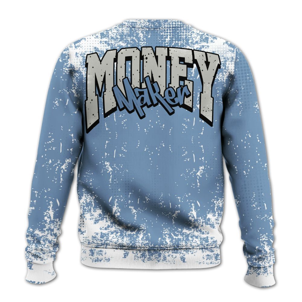 Sweatshirt To Match University Blue 4s - Move In Silence Money Street Retro All Over Print