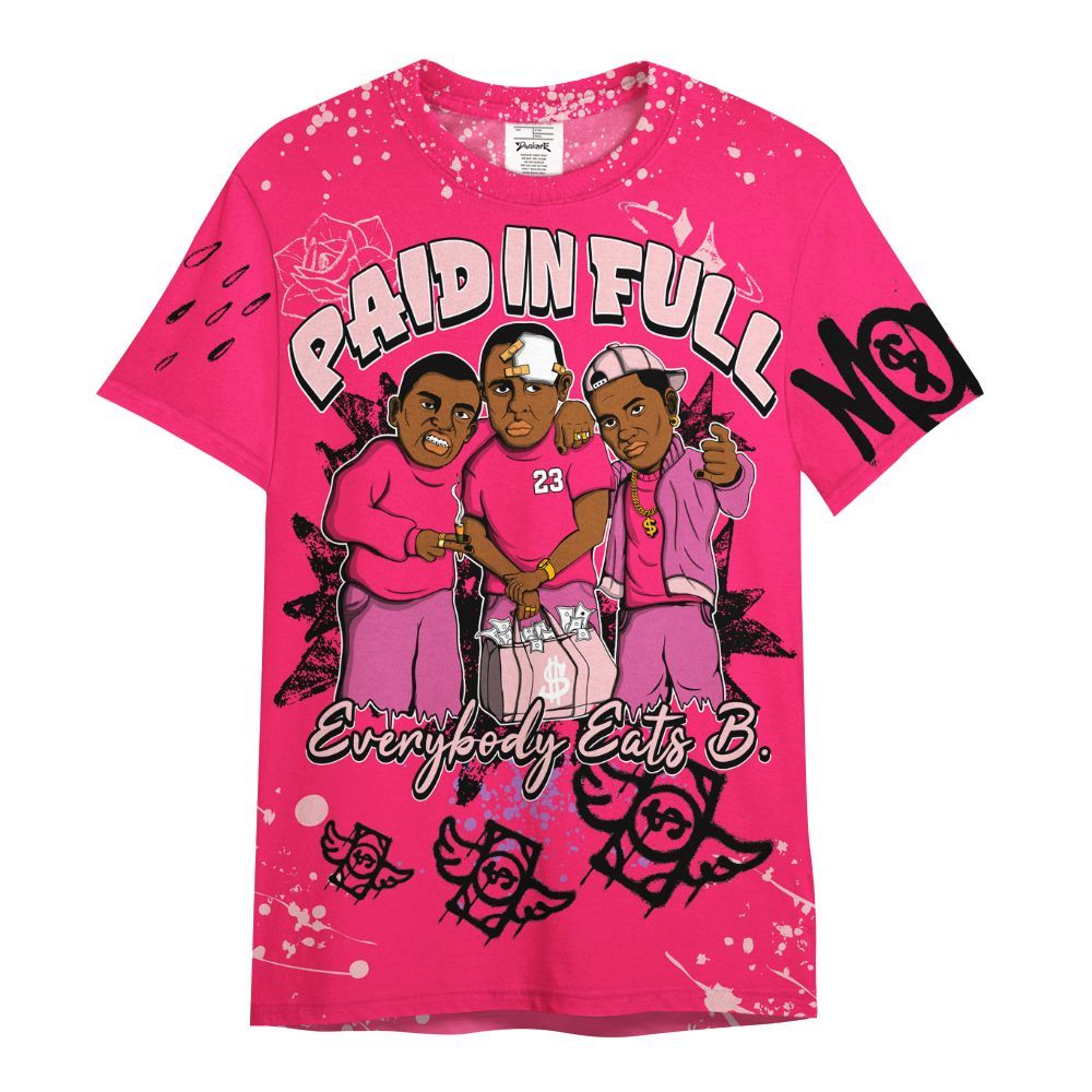 Shirt To Match A'One Hyper Pink - Everybody Paid In Full Crayon All Over Print