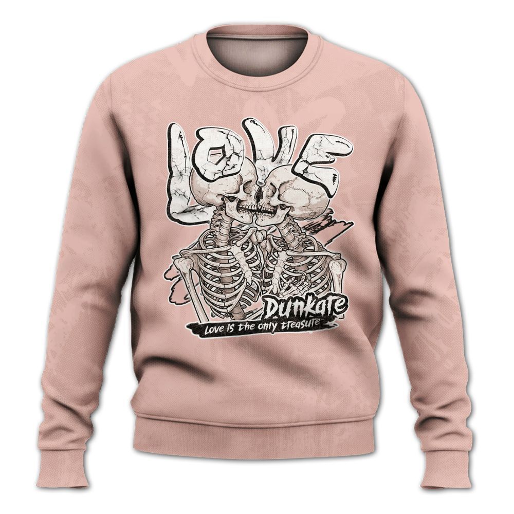 Sweatshirt To Match Dunk Low Pink Velvet - Skull Love All Over Print