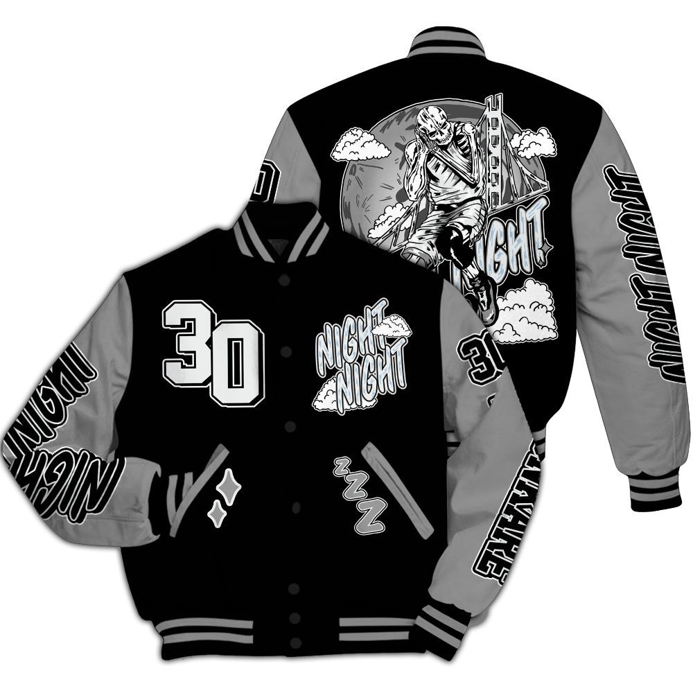 Varsity Jacket To Match Black Chrome 6s - Seeya Skeleton All Over Print