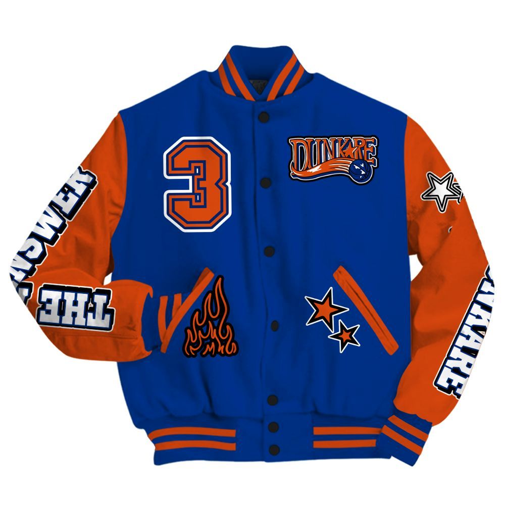 Varsity Jacket To Match Mid Knicks 1s - Allen Answer Skeleton All Over Print