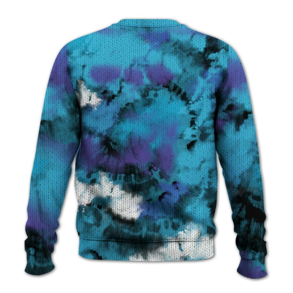 Knitted Sweater To Match Retro Aqua 6s - God Blessed Tie Dye