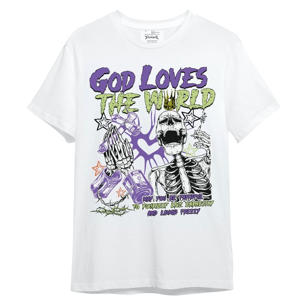 Shirt To Match Canyon Purple 4s - God Loves The World Unisex Shirt
