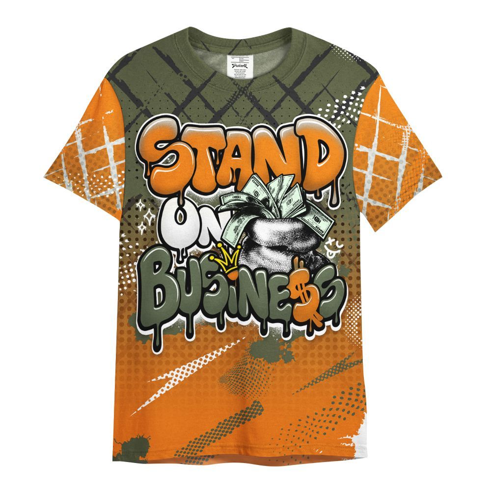 Shirt To Match Retro Undefeated 4s - Halftone Stand Business Dripping All Over Print