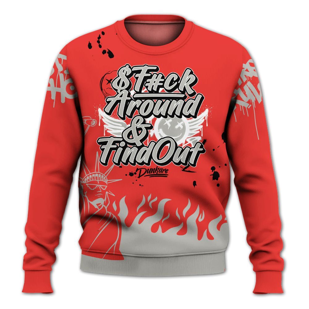 Sweatshirt To Match Vomero 5 Bright Crimson - Graphic Fck Around Find Out All Over Print