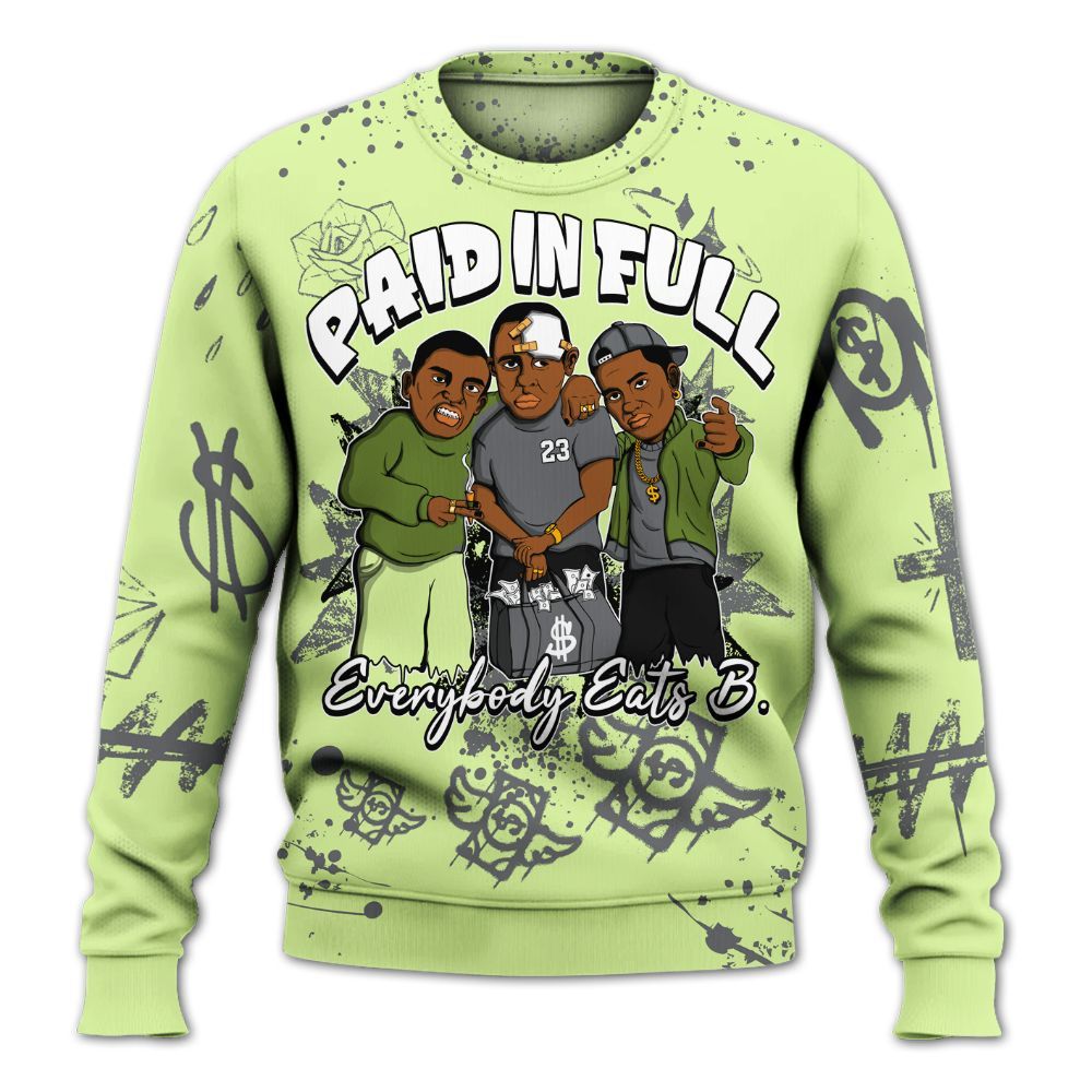 Sweatshirt To Match Smoke Grey Volt TR 1s - Everybody Paid In Full Crayon All Over Print