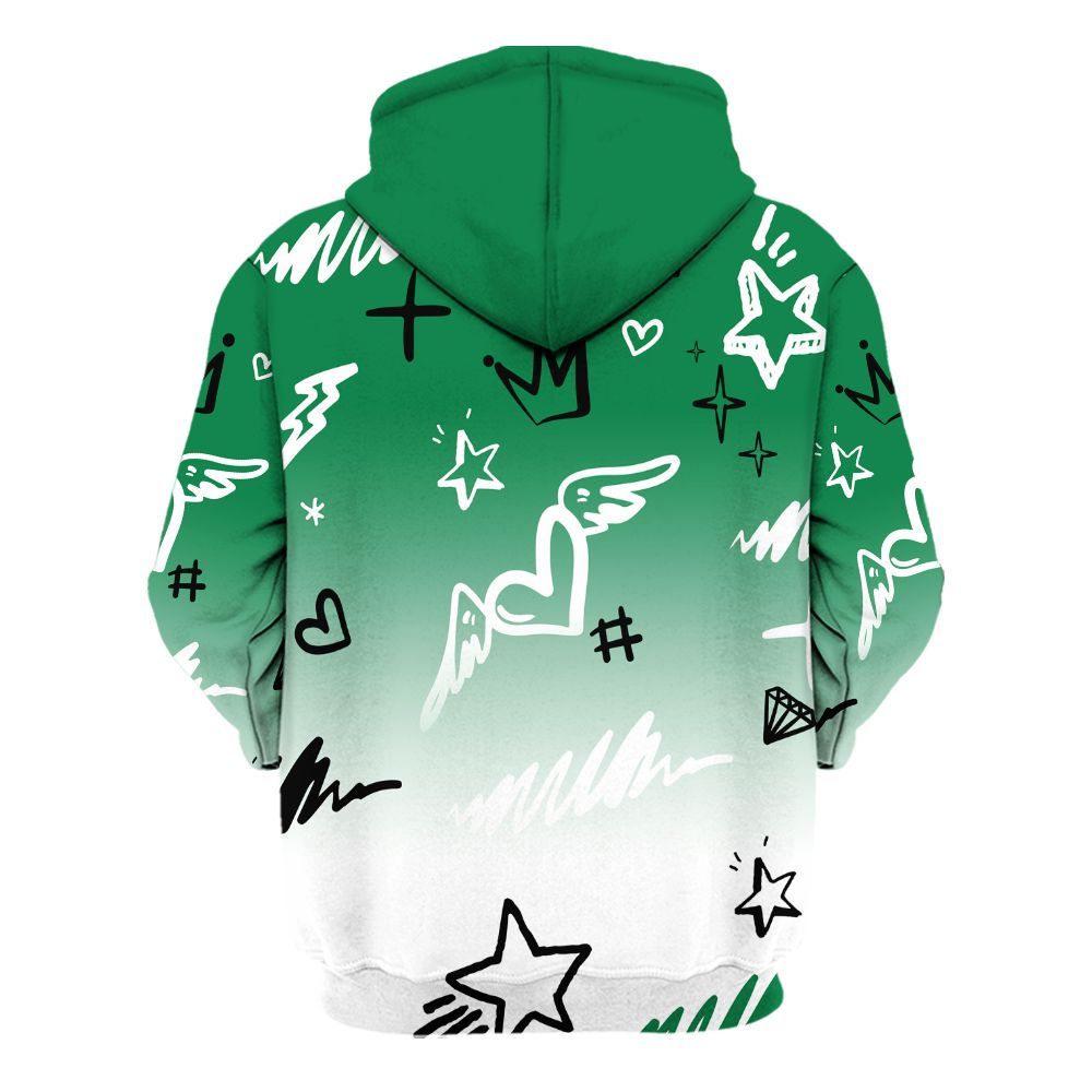 Hoodie To Match Pine Green 13s - Rise Shine Hustle Grind All Over Print