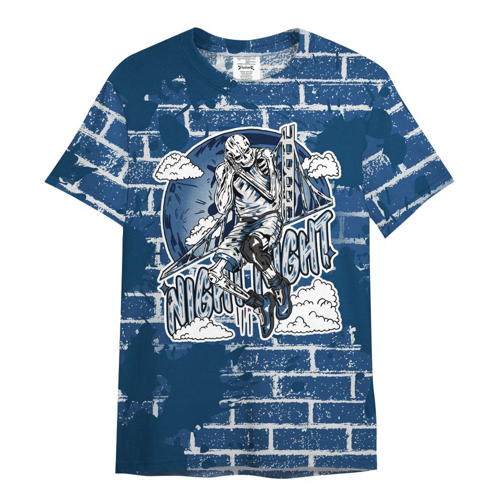 Shirt To Match High OG Midnight Navy 1s - Seeya Skeleton Brick All Over Print