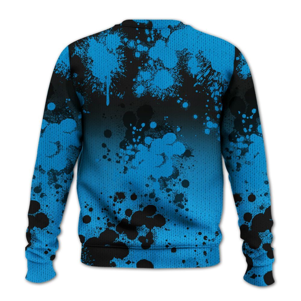 Knitted Sweater To Match Black University Blue 2022 13s - Trust No One Scary