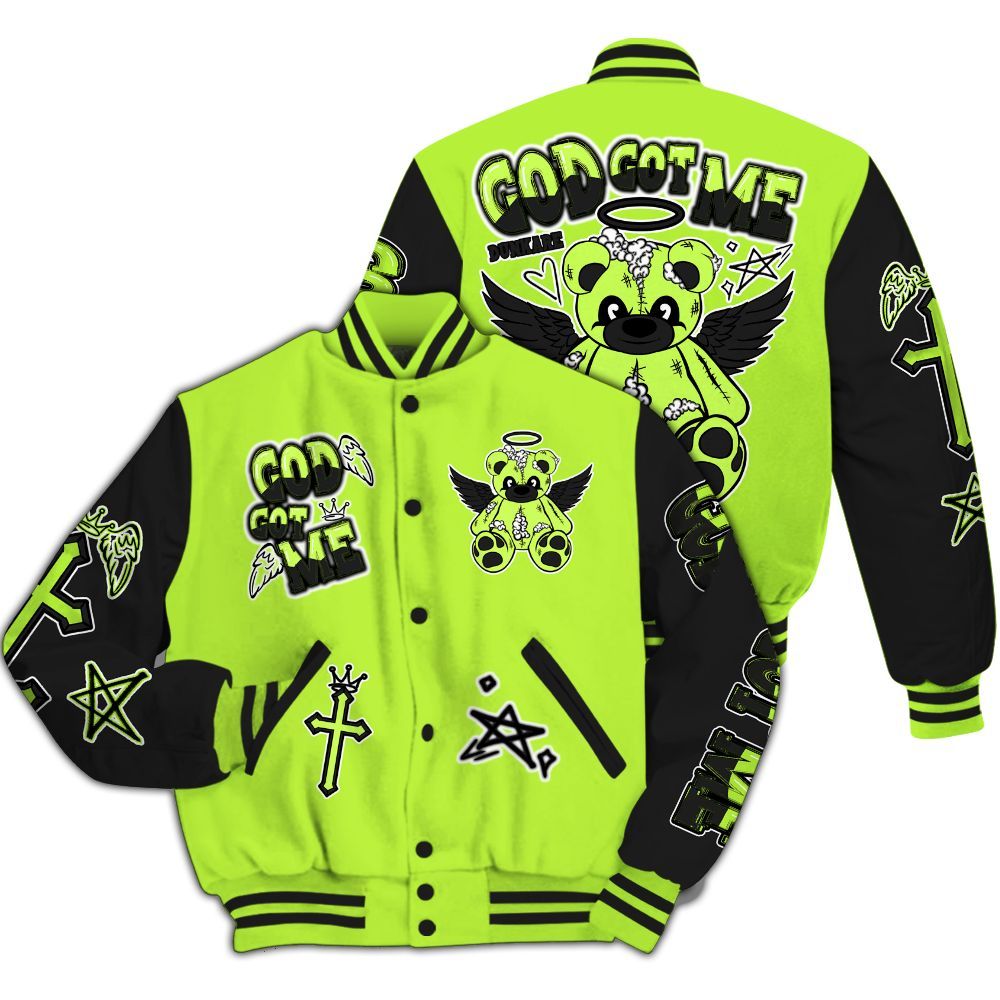 Varsity Jacket To Match Air Force 1 Low Dance Volt - Gods Guides Me Bear All Over Print