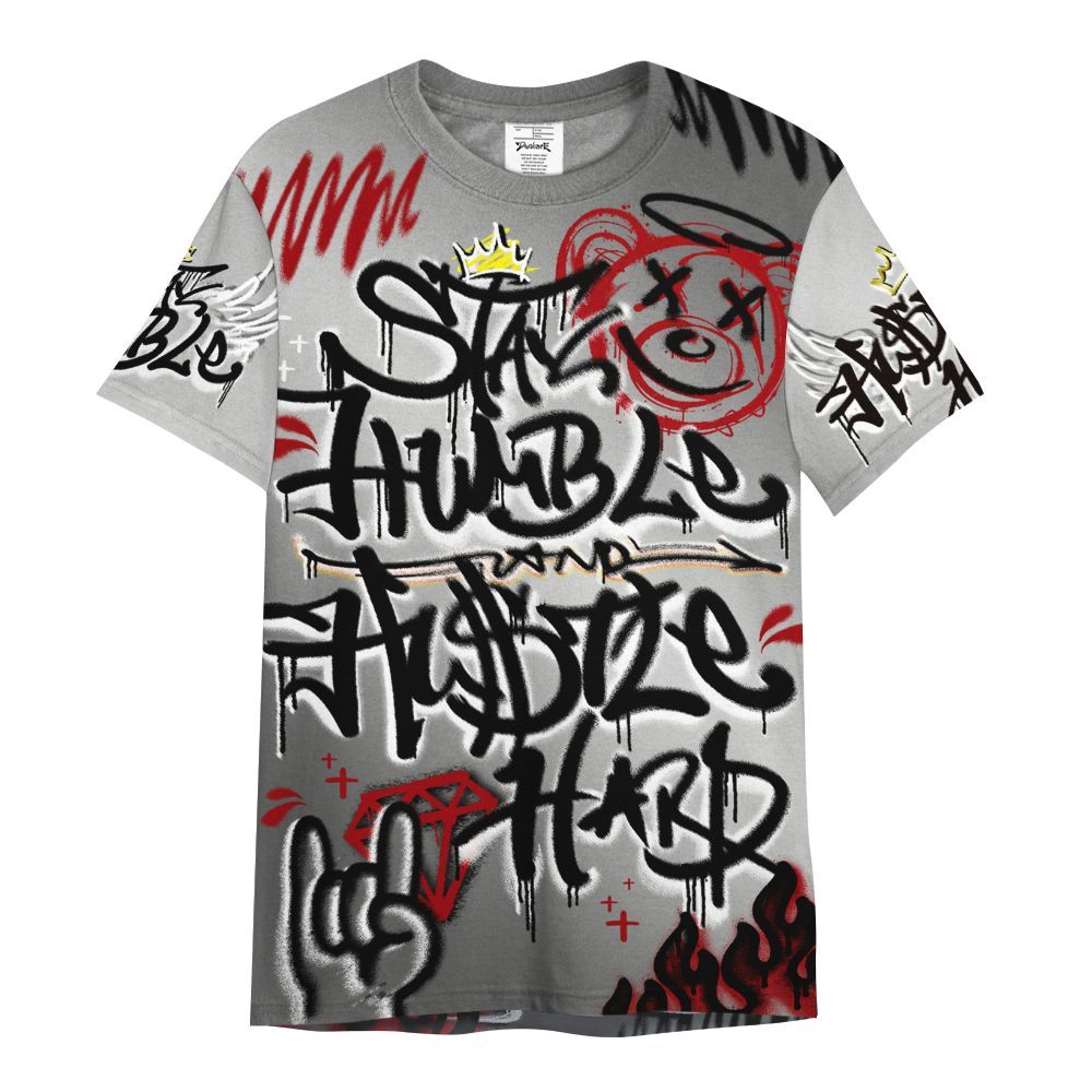 Shirt To Match Metallic Silver 14s - Humble Drip Streetwear Graffity All Over Print