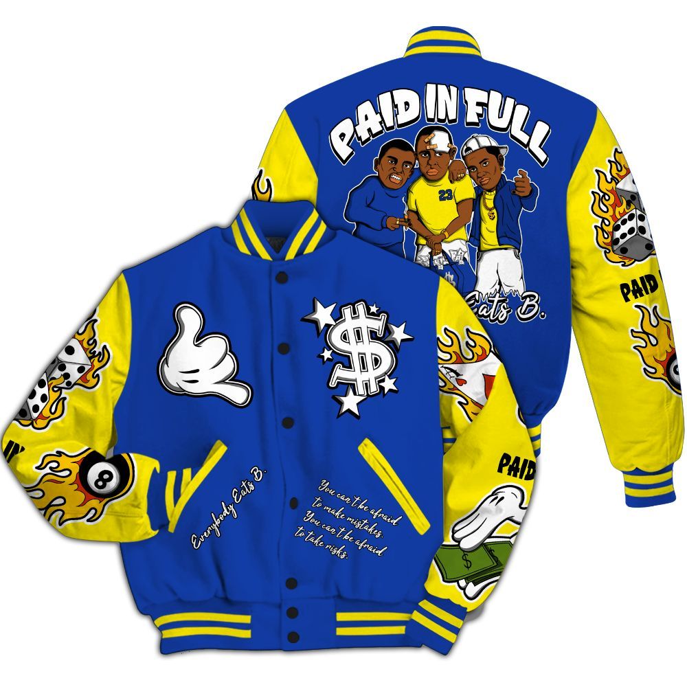 Varsity Jacket To Match Laney 14s - Everybody Paid In Full Graphic All Over Print