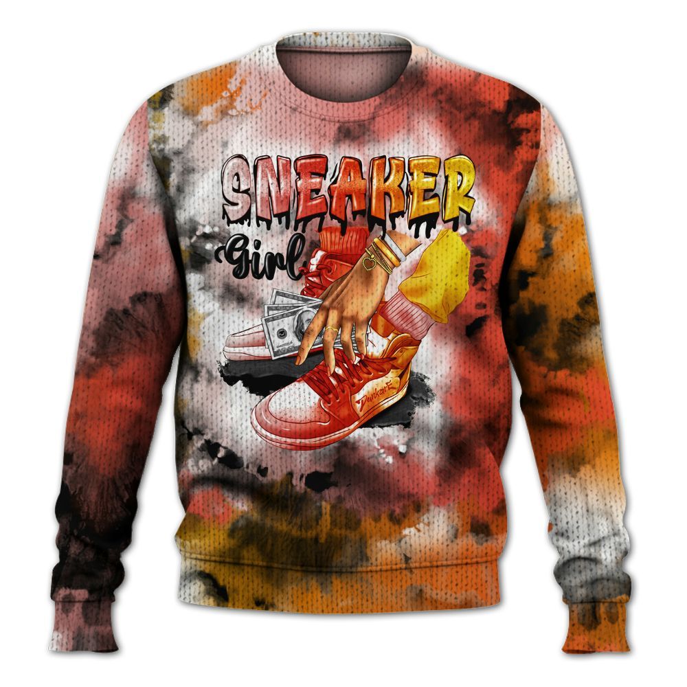 Knitted Sweater To Match Dunk High Candy Corn - SNEAKER Girl Money Drip Tie Dye