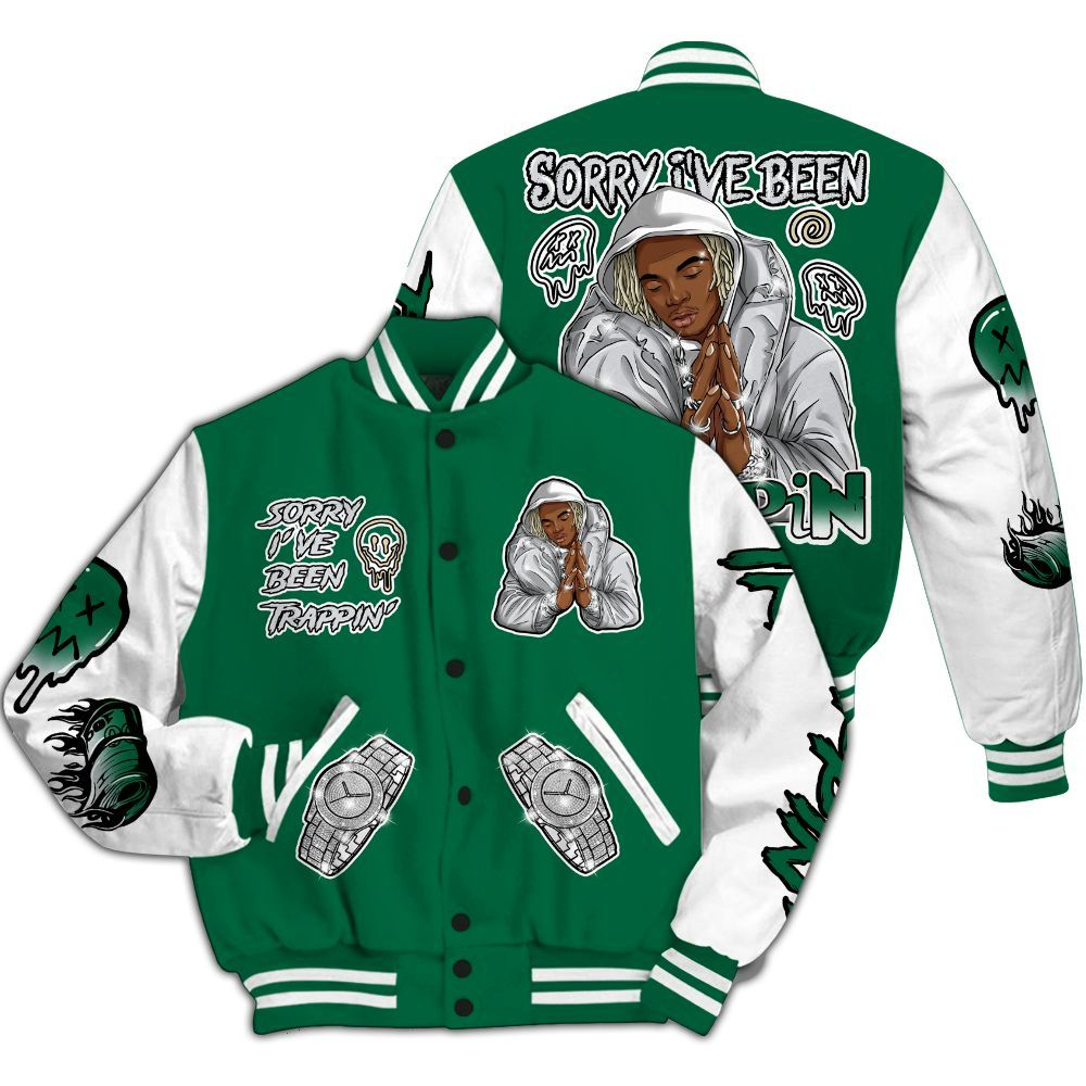 Varsity Jacket To Match Pine Green 4s - Trappin' Unique All Over Print