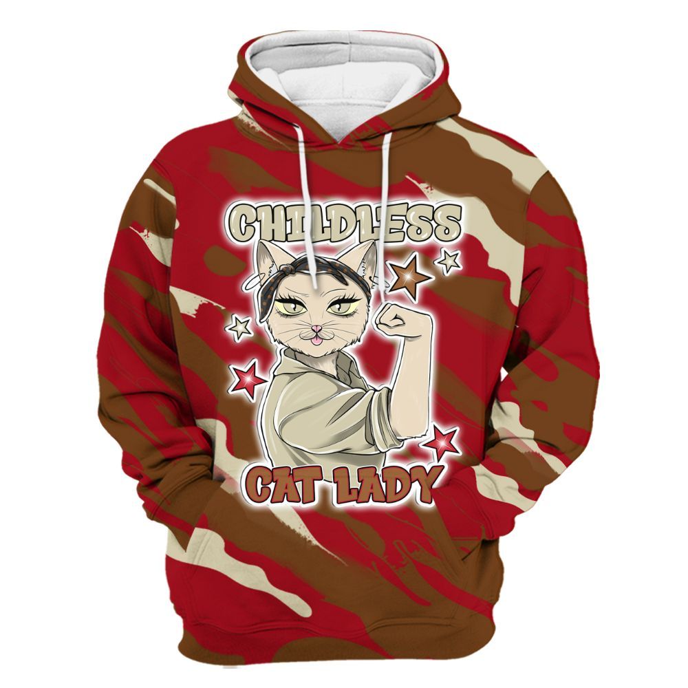 Hoodie To Match Archaeo Brown 5s - Childless Kat Lady All Over Print