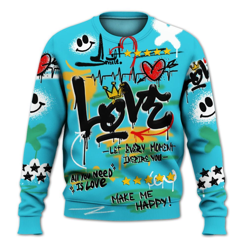Sweatshirt To Match Dunk Chunky Dunky - Happy Love Beats Graffiti Streetwear All Over Print