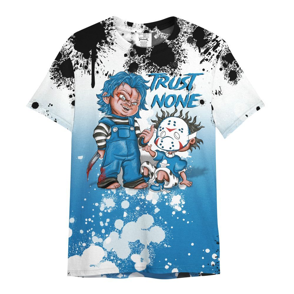 Shirt To Match Retro University Blue 9s - Trust No One Scary All Over Print