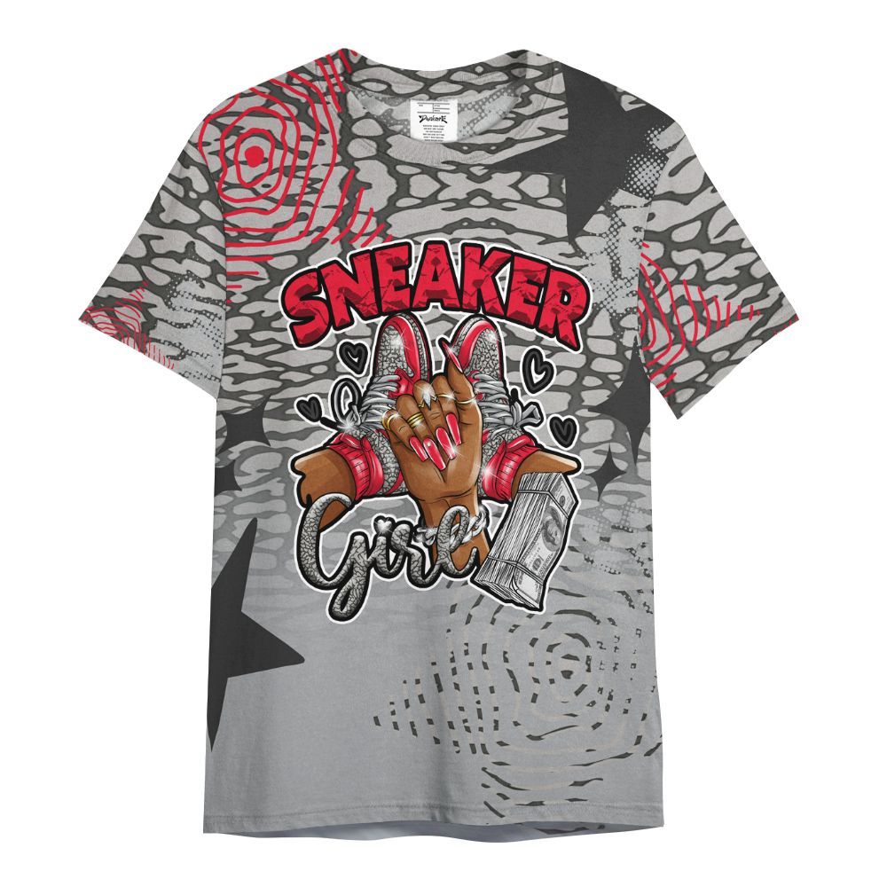 Shirt To Match Black Cement 3s - Sneakerz Girlz Unique Starz All Over Print
