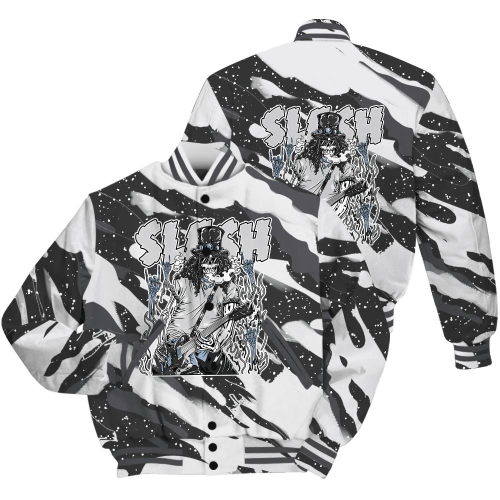 Varsity Jacket To Match Reverse Oreo 6s Shirt - Slash Skeleton Colored