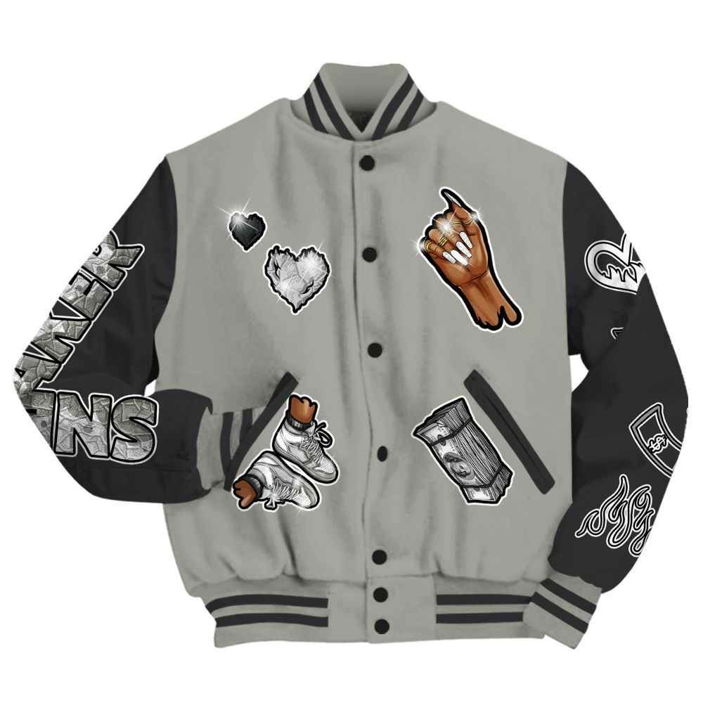 Varsity Jacket To Match High Satin Shadow 1s - Sneakerz Girlz All Over Print