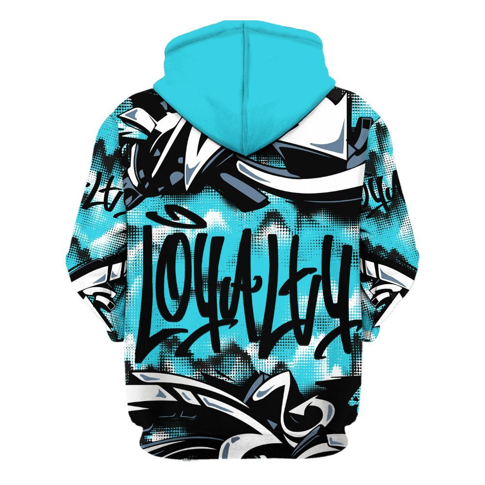 Hoodie To Match Retro Gamma Blue 11s - Loyalty Out Value Graffiti All Over Print