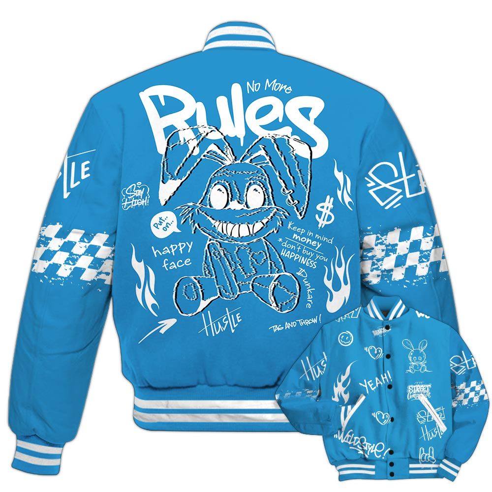 Varsity Jacket To Match Powder Blue 9s - No More Rules Retro Varsity Jacket Outfit