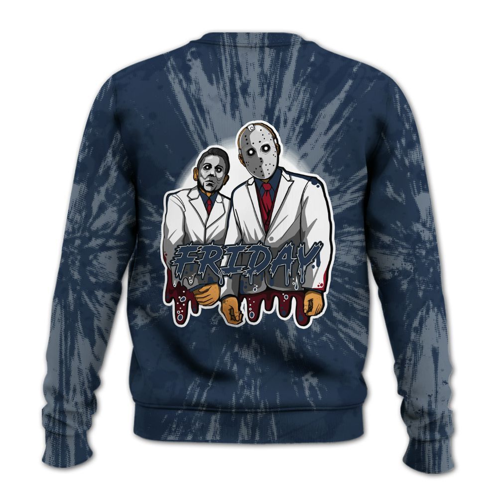 Sweatshirt To Match White Midnight Navy 6s - Friday Halloween Graphic Luxury All Over Print