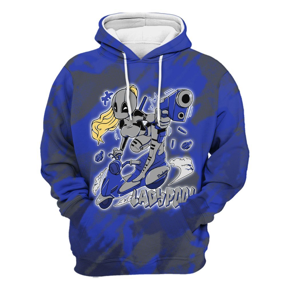 Hoodie To Match Air Max Plus Black Racer Blue - Lady Pool Cartoon Abstract Halftone All Over Print