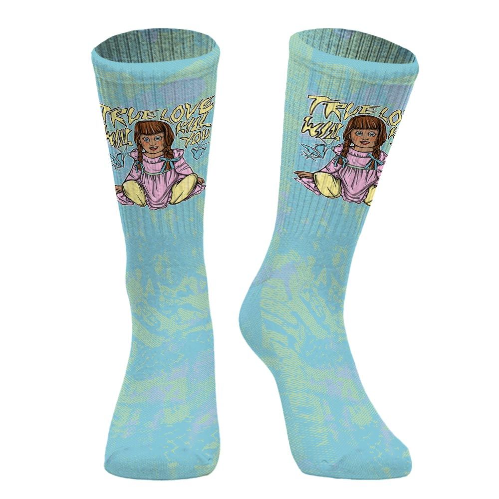 Sock To Match SB Dunk Low Visty - Genuine Loves Bear Halloween Heart Grunge