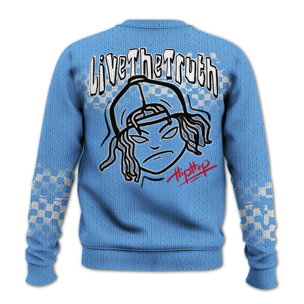 Knitted Sweater To Match University Blue 6s - Feel Life Street Style