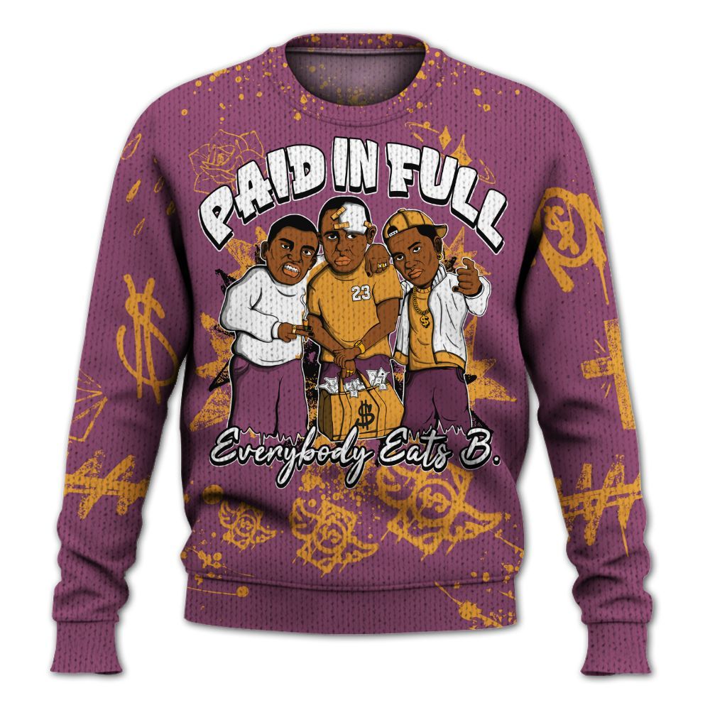 Knitted Sweater To Match High OG Brotherhood 1s - Everybody Paid In Full Crayon