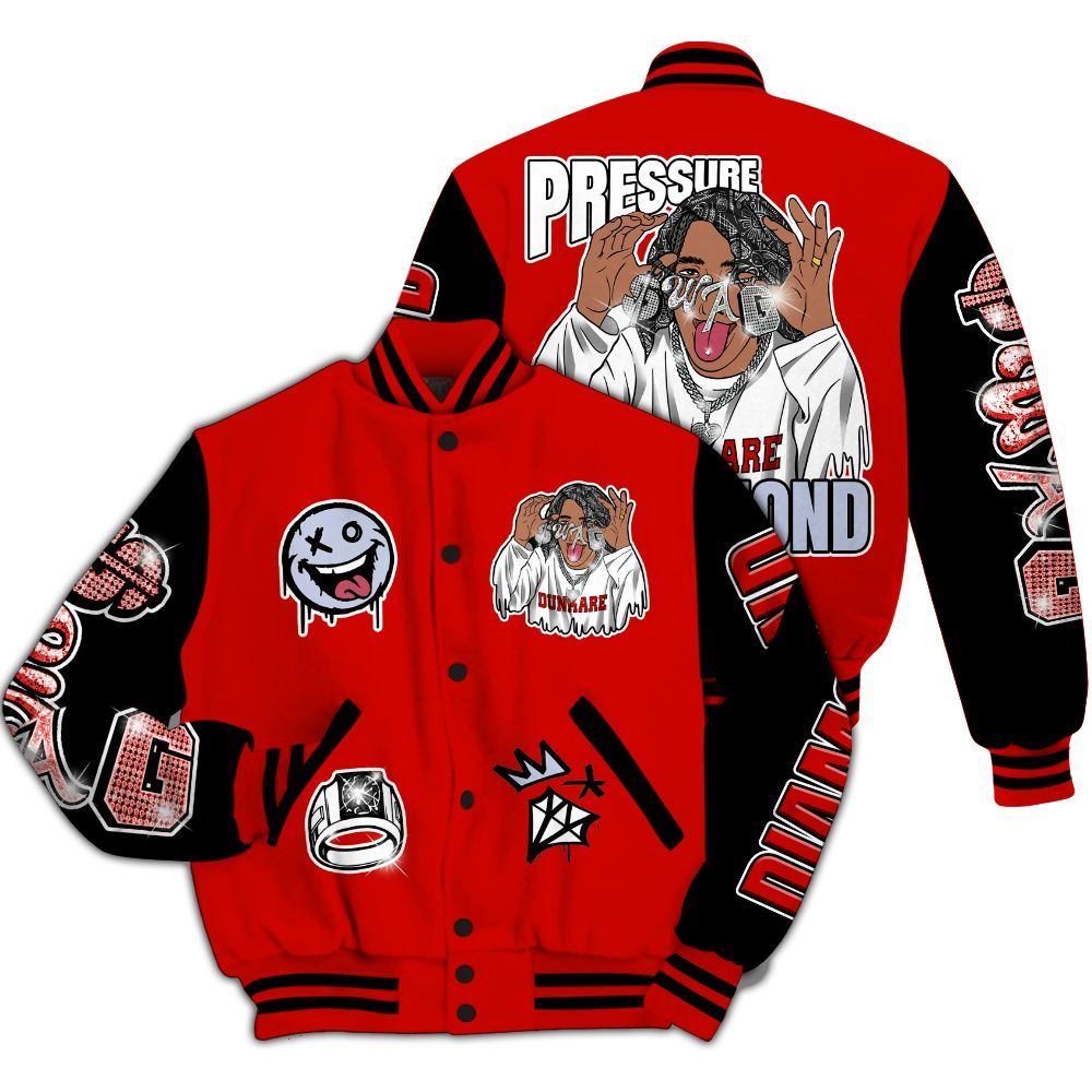 Varsity Jacket To Match Fire Red 6s - Pressures Makes Varsity Jacket To Match All Over Print