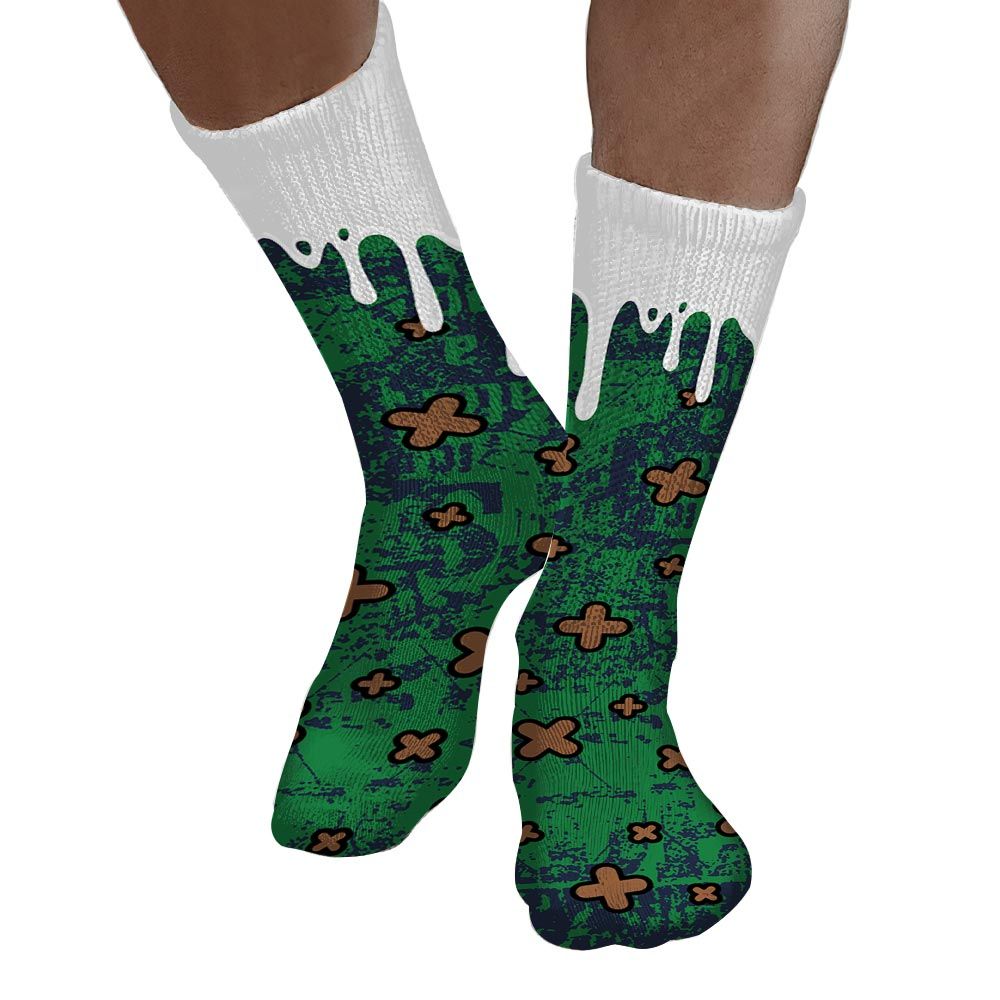 Sock To Match Midnight Navy 13s - Dripping Signs Graphic Unisex