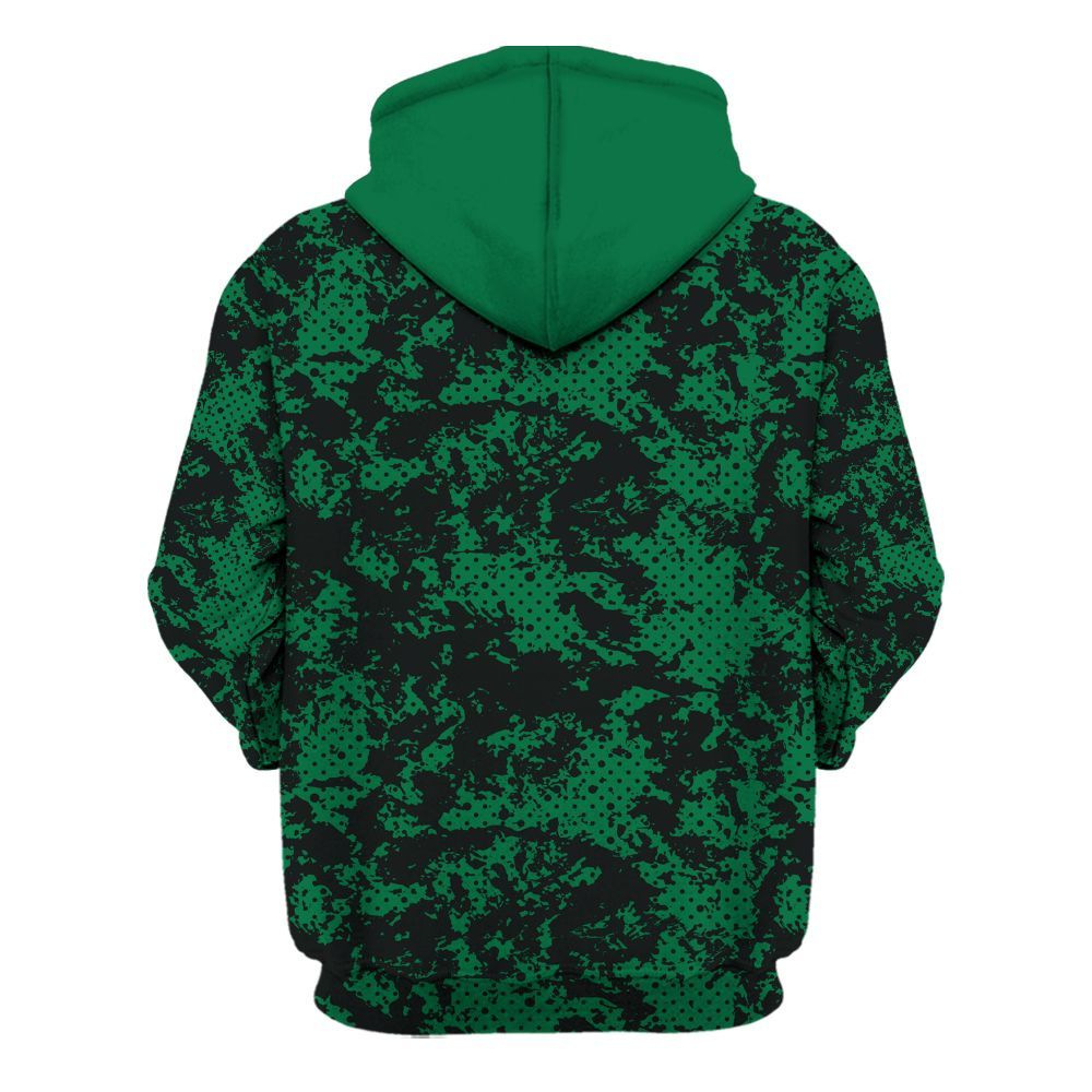 Hoodie To Match Pine Green 3s - Show Me The Money Retro All Over Print
