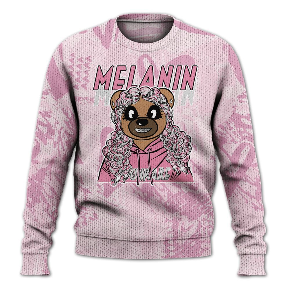 Knitted Sweater To Match Orchid 4s - Pigments Bear Heart Grunge