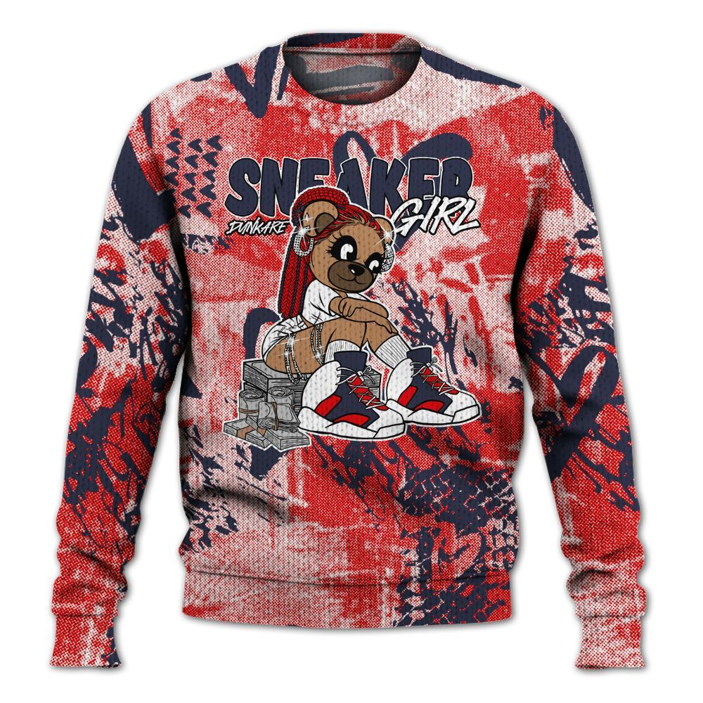 Knitted Sweater To Match Low OG Howard Bison 1s - Sneaker Girl Bear Heart Grunge