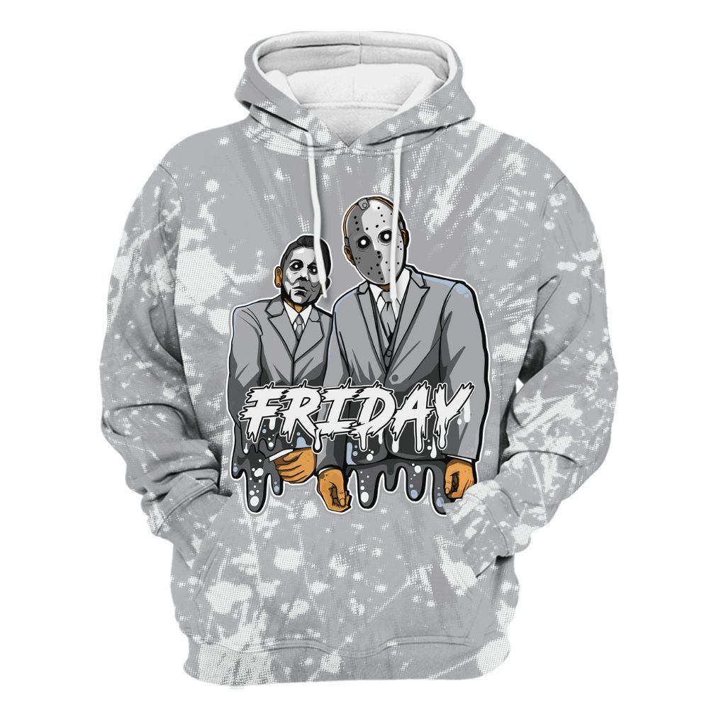 Hoodie To Match Low OG Wolf Grey 1s - Friday Halloween Graphic Luxury All Over Print