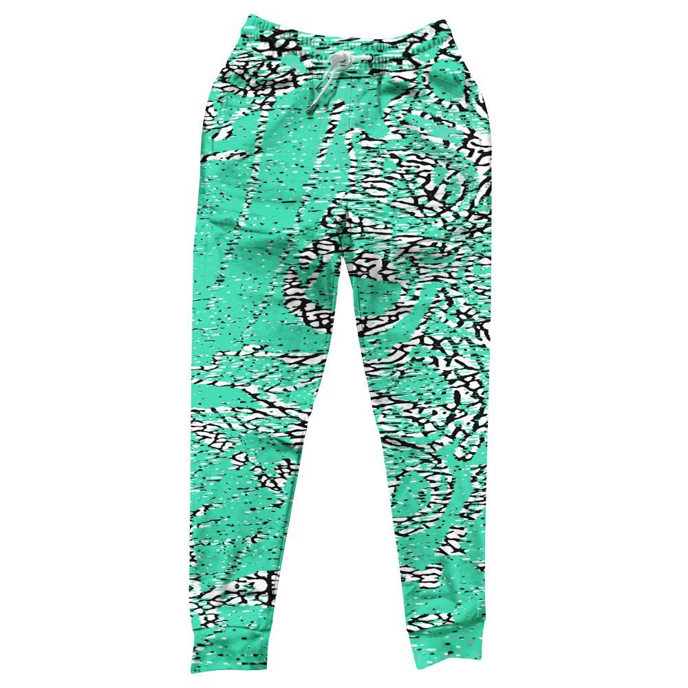 Sweatpant To Match Black Green Glow 3s - Avant Garde Graphic All Over Print