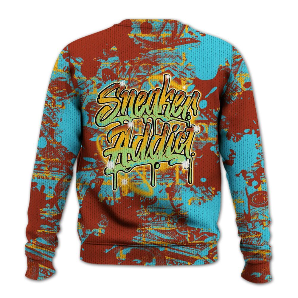 Knitted Sweater To Match SB Dunk Di'Orr Greenwood - Addiction Sneakers Graphic Street Art