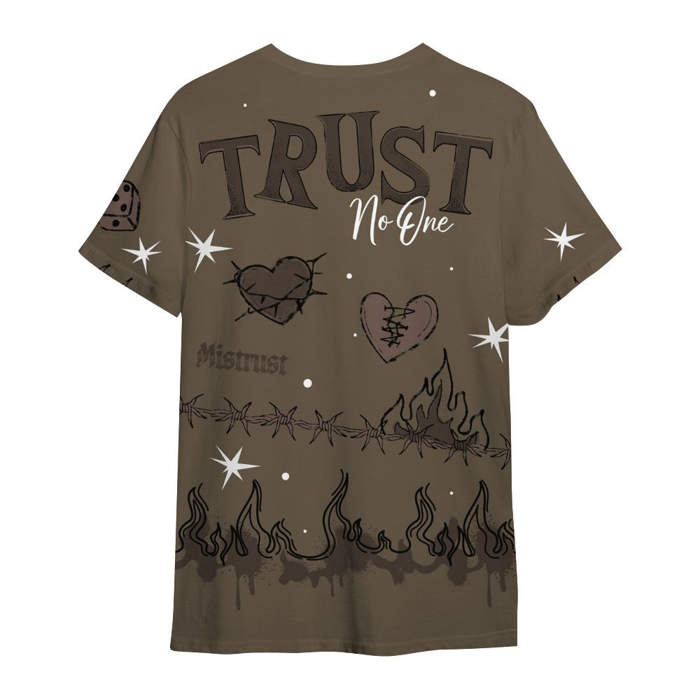 Shirt To Match AMM Dark Mocha 4s - Trust No One Snake-Bite Doodle Crayon All Over Print
