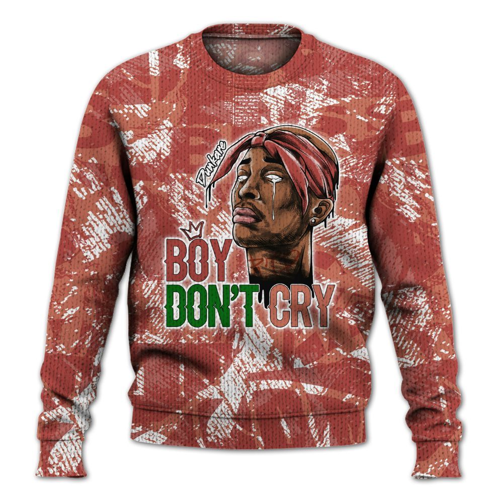 Knitted Sweater To Match Dune Red 13s - Boiz Ain't Cry Unique Abstract