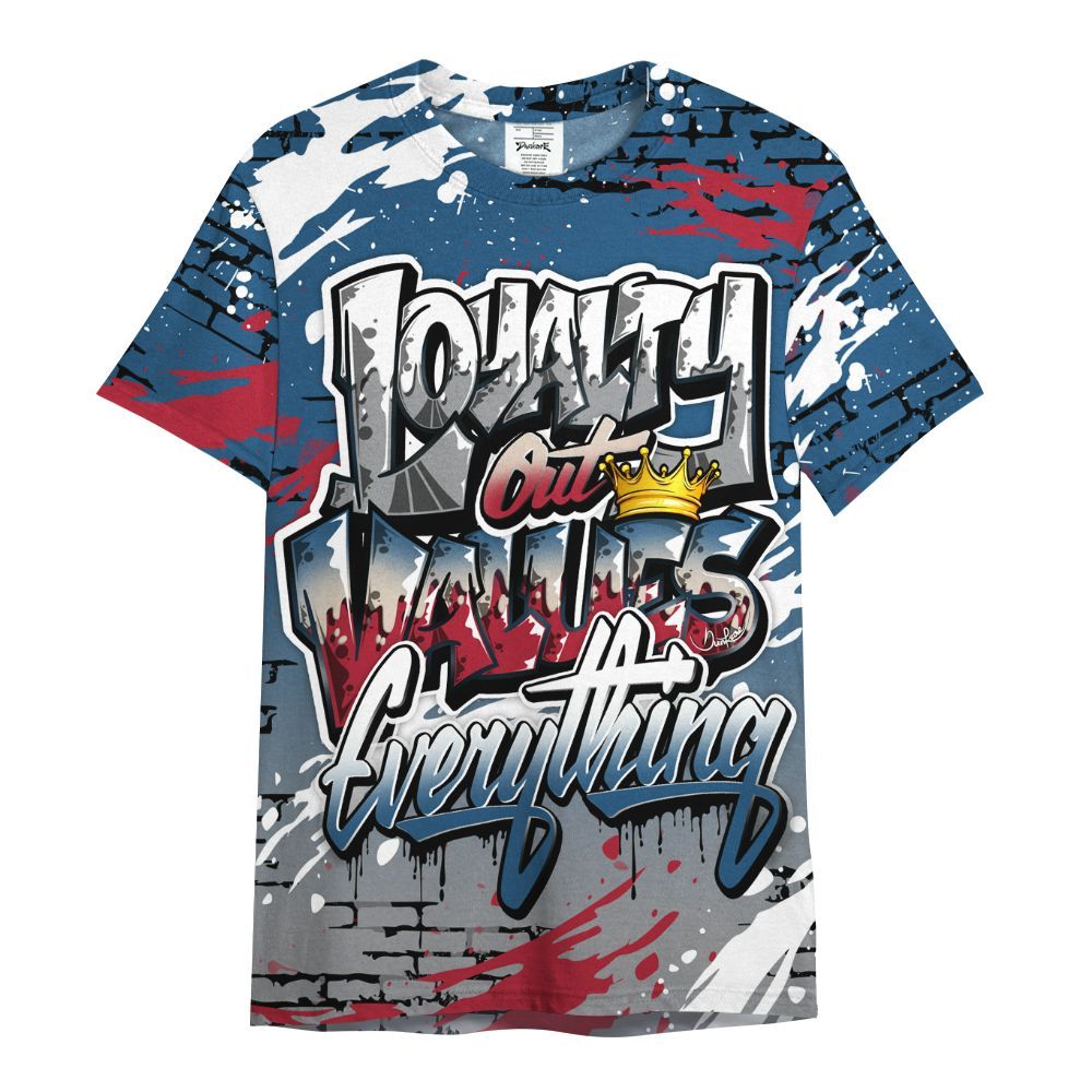 Shirt To Match Rare Air 3s - Values Of Loyalty Drip All Over Print
