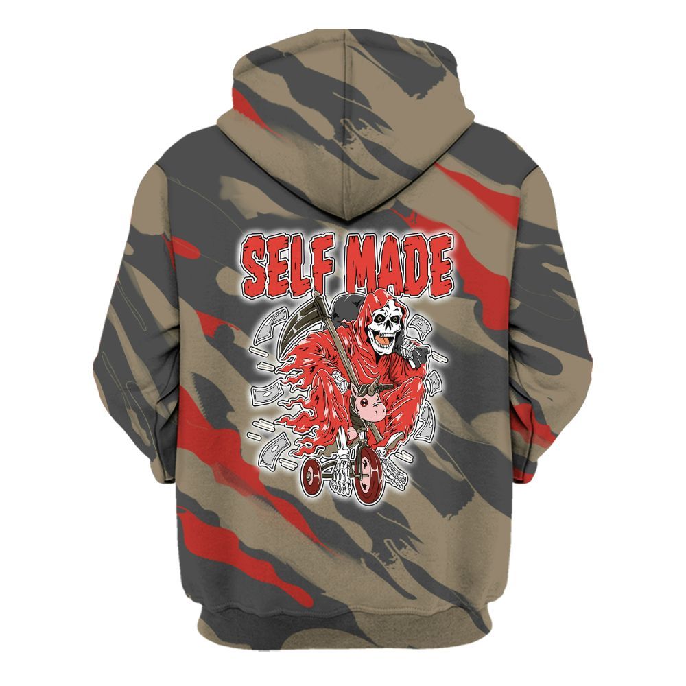 Hoodie To Match Olive 9s - Self Make Skeleton Colored All Over Print