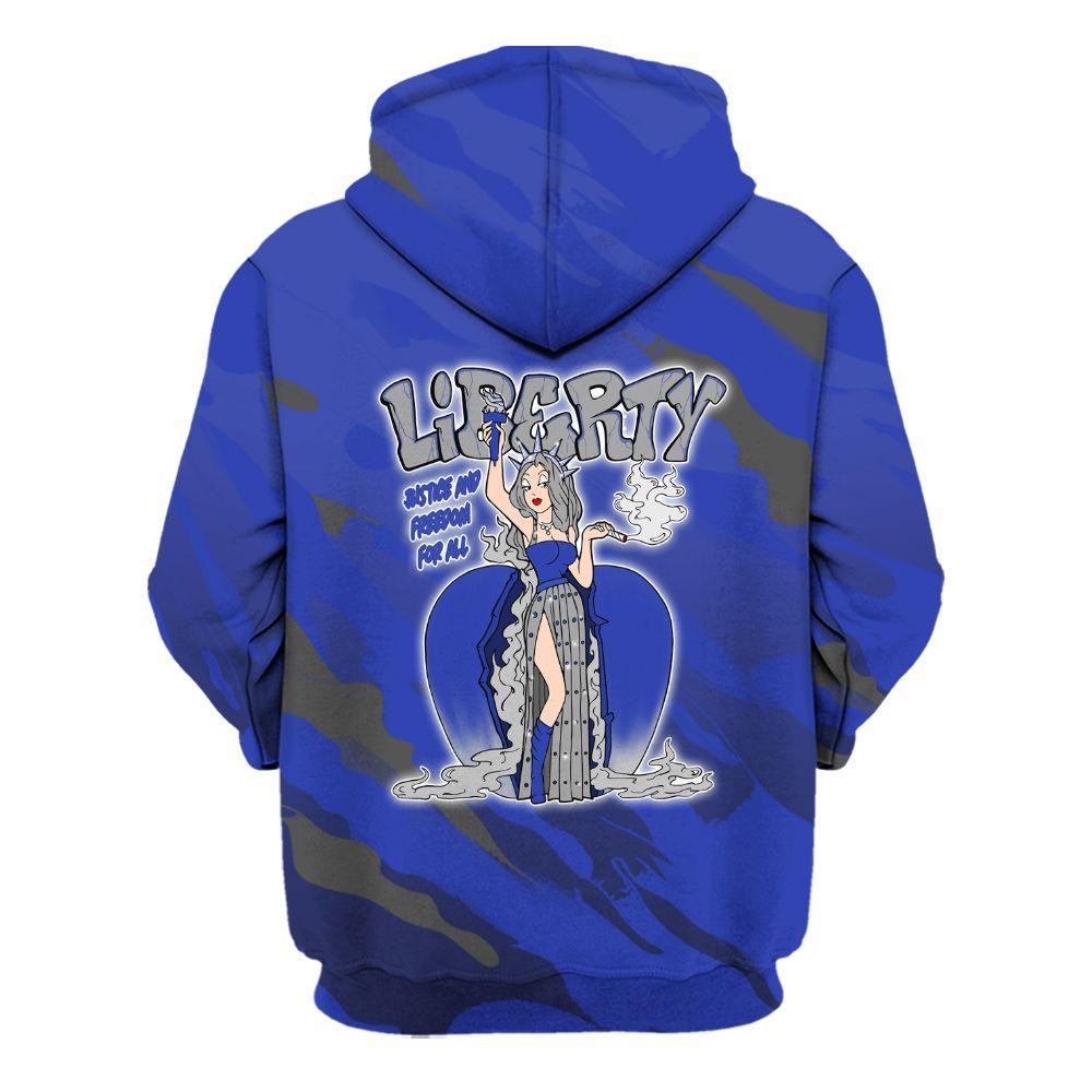 Hoodie To Match Air Max Plus Black Racer Blue - Midwest Cartoon Colored All Over Print