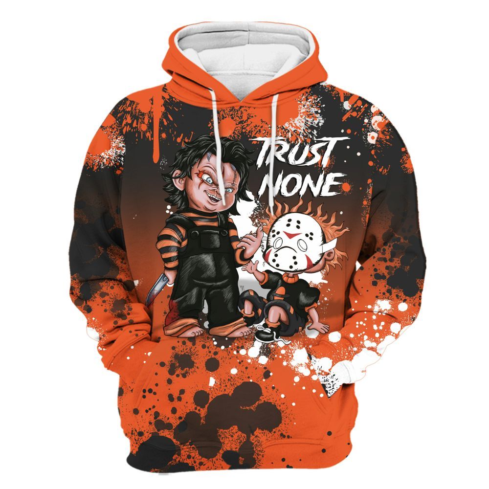Hoodie To Match Retro High OG Shattered Backboard 1s - Trust No One Scary All Over Print